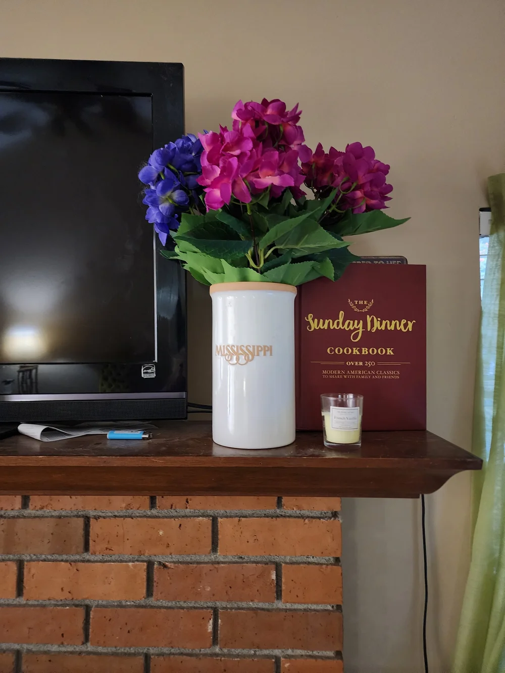 Faux Hydrangea Bouquets in White and Purple